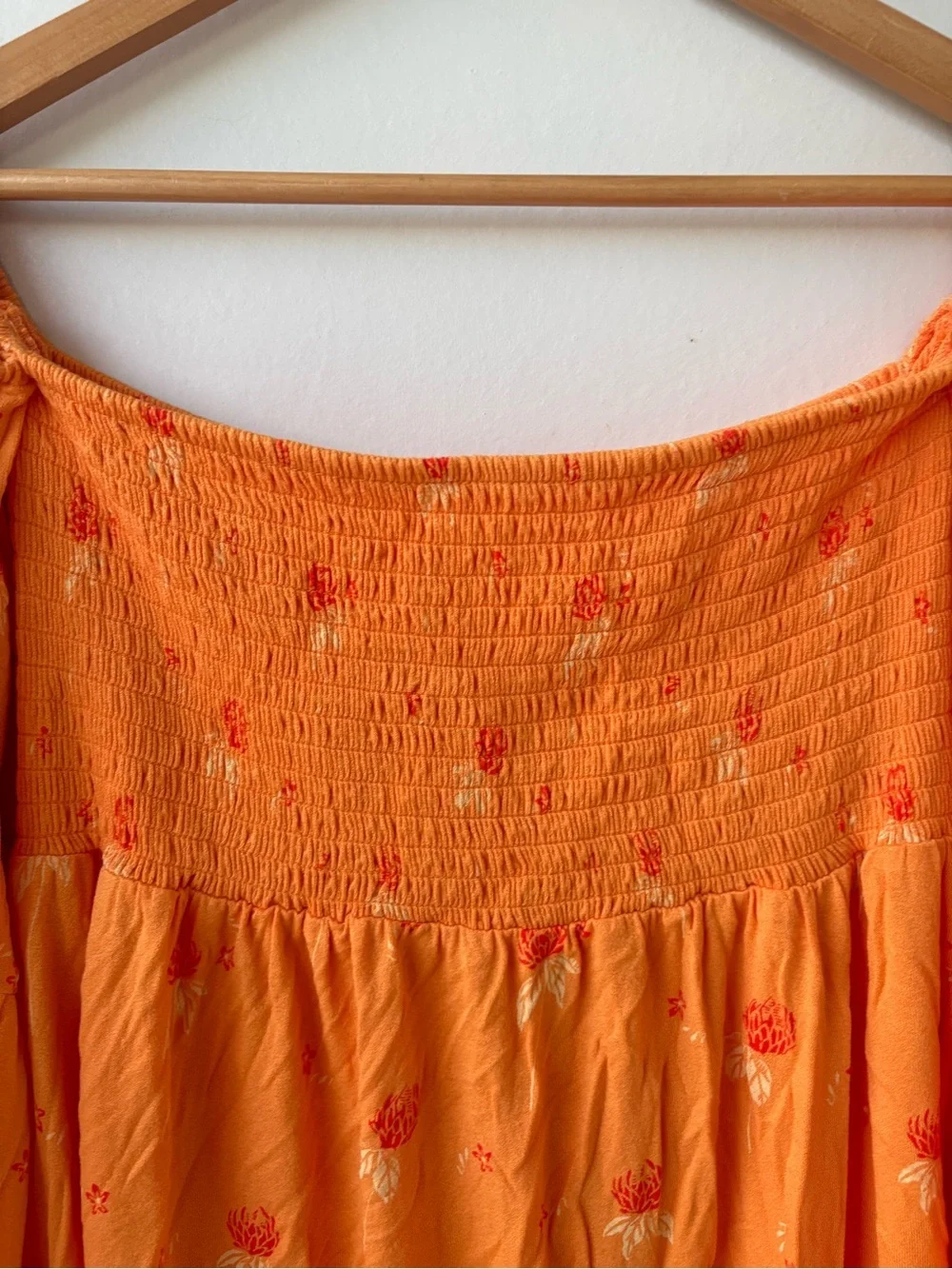 Free People Lana Tunic in Golden Poppy Off Shoulder SMALL
